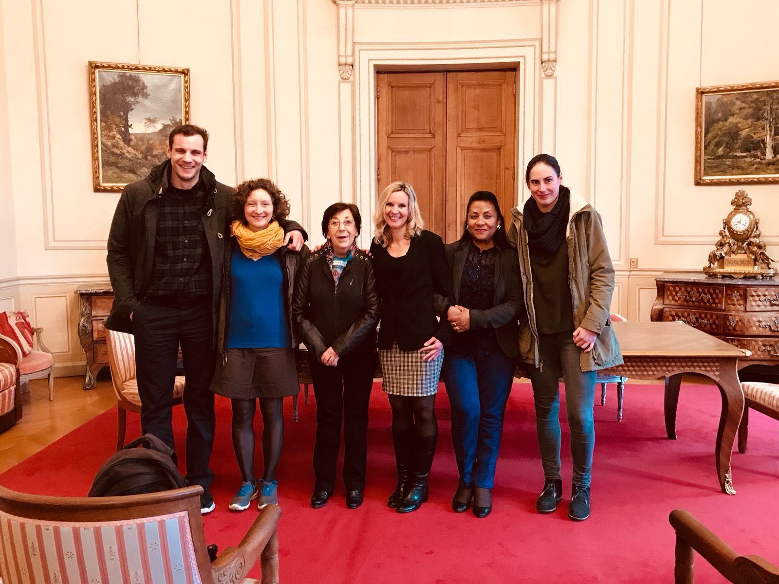 Photo souvenir avec Sebastian Rohrbach, Galiote d’Anglin, Chrystelle Marosz-Collet, Marie-Rose Ravier et Rachel Rakotomanana