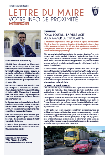 Lettres du Maire #8 - AOÛT